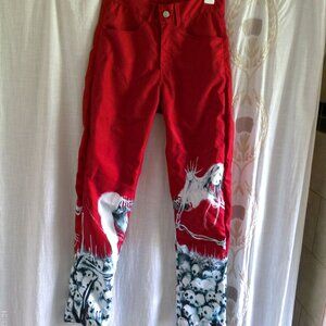 Red Canvas Anime Horror Pants Size 28